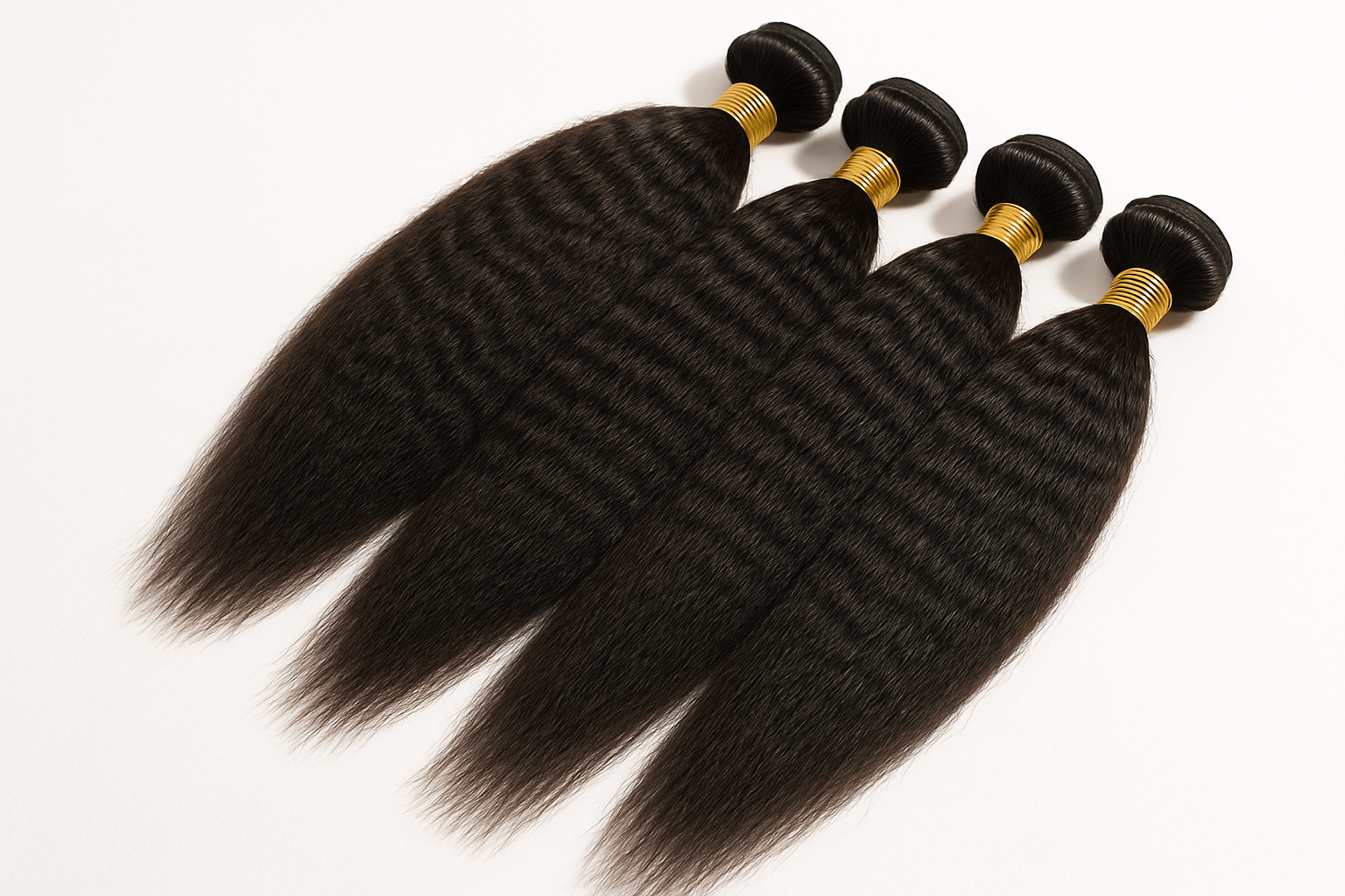 Kinky straight human hair bundles